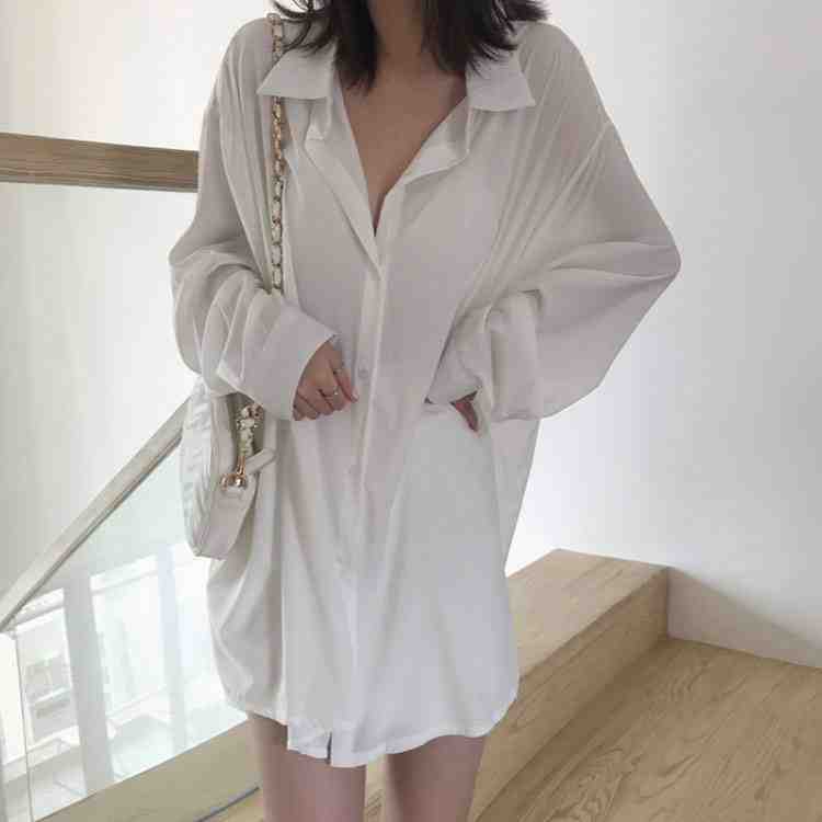 長袖 ロングシャツ 長袖シャツ ロング丈 レディース ロング丈シャツ チュニック シャツ 冷房対策 カーディガン トップス フェミニン送料無料