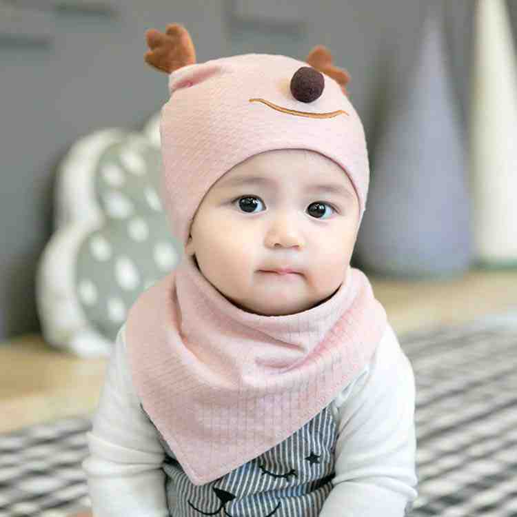 新生児 帽子 ベビー ハット 赤ちゃん 帽子 0-8ヶ月 100%オーガニックコットン 柔らかい 被り心地良く かわいい耳 鹿 シカ 出産準備 出産祝い ギフト 冬 秋 春送料無料