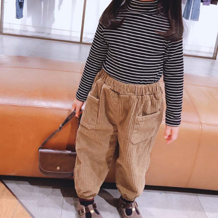 子供パンツ コーデュロイ バルーンパンツ かぼちゃパンツ ワイドパンツ 女の子 男の子 キッズ 子ども パンツ 裏起毛 長ズボン ロングパンツ ゆったり ルーズ バルーン ポケット付き 裏ボア 暖かい 秋冬 通学 通園送料無料