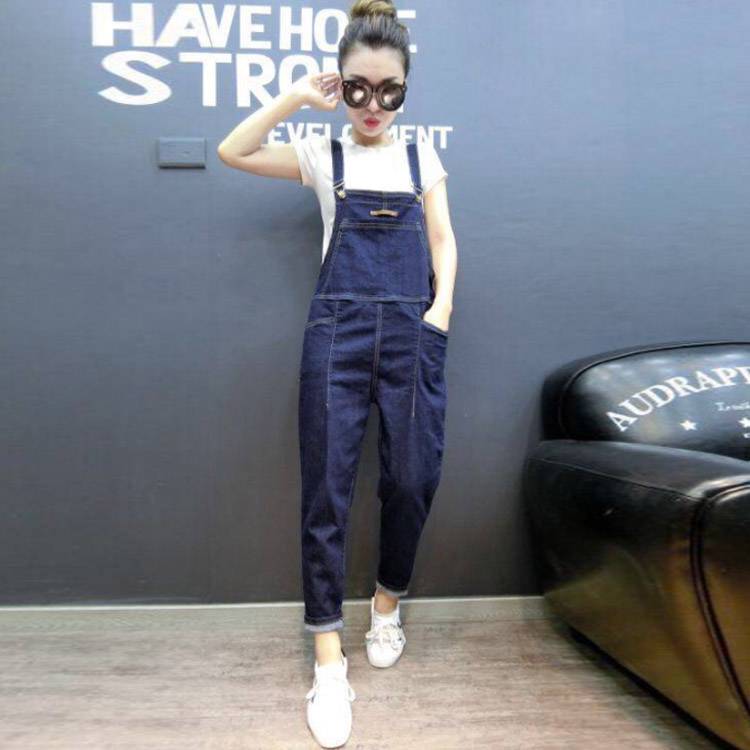 デニム サロペットパンツ レディース デニム ロングパンツ サロペット オールインワン オーバーオール デニムパンツ ジーンズ 9分丈 パンツ ジーパン送料無料