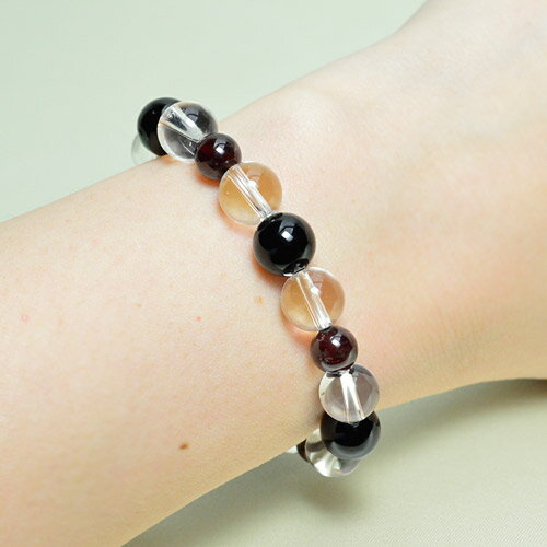 パワーストーン ガーネット 6mm玉・チェコ産オニキス8mm・水晶8mmAAAAA天然石 パワーストーン メンズ レディース ブレスレット ブレス