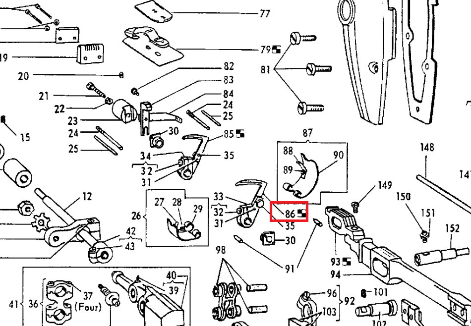 【未使用品】シンガー　SINGER 261-1型用ルーパーです。パーツリストNO．143453　サイズ3/4