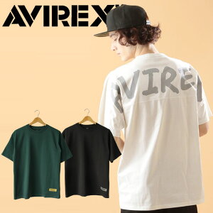 AVIREX アヴィレックス アビレックス オーバーサイズ 大きめ 半袖 Tシャツ BIG LOGO LOOSE FIT メンズ プリント ビッグロゴ ミリタリー シンプル かっこいい