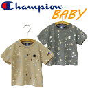 Champion チャンピオン BABY ベビー服 ワンポイント 半袖T スプラッシュ ペイント Tシャツ 刺繍 ロゴ ボーイ ガール 男の子 女の子 おそろい かわいい