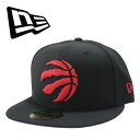 NEWERA ニューエラ 59FIFTY キャップ 帽子 NBA Toronto Raptors ロゴ ブラック 黒 カナダ 渡邊雄太 バスケ バスケットボール メンズ 男性 中学生 高校生 おそろい ストリート