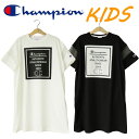 Champion チャンピオン kids キッズ シアー切替 ワンピース ワンピ プリント 半袖 ロゴ ガール 女の子 おそろい おしゃれ かわいい