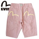 エヴィス エヴィス evisu EVISU ハーフパンツ DICKSON S メンズ 半ズボン シャンブレーレッド ショートパンツ made in JAPAN 日本製 綿100％ ロゴ ポケット ジッパーフライ 恵比寿 山根英彦 個性的 涼しい かっこいい 動きやすい プレゼント ラッピング ギフト