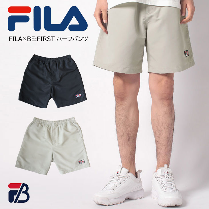 FILA フィラ FILA×BE:FIRST コラボ ハーフパンツ メンズ スポーツ ランニング ジム フェス ライブ シンプル スポーティー ポケット ブランドロゴ 軽量 刺繍 速乾 撥水 人気 ウエストゴム ジッパーフライ メンズグループ 春 夏 メッシュ素材 ポリエステル100％