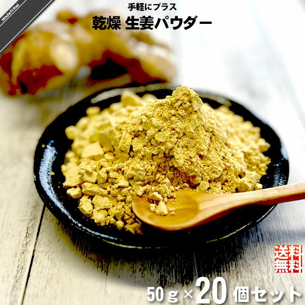 【お手軽 / 20個セット】 乾燥 生姜 パウダー （50g） 鹿児島県産生姜100％使用 粉末 薩摩の恵 Ginger Powder 送料込【送料無料】【ポスカ】