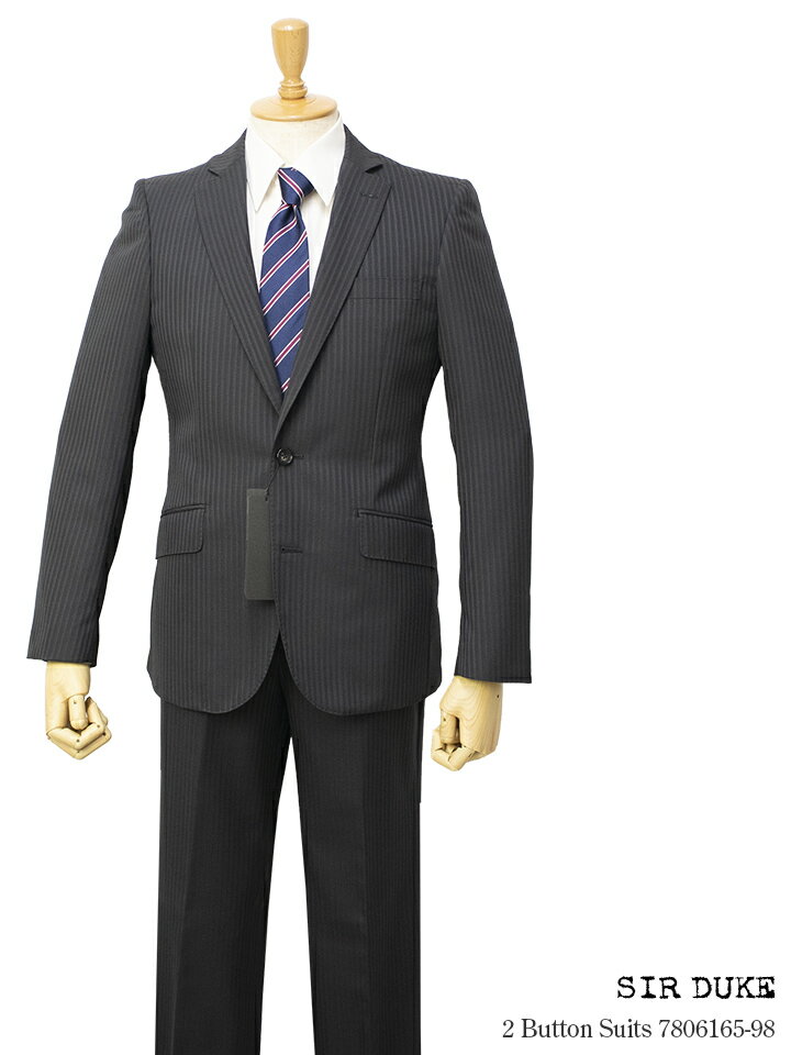 Sir Duke 秋冬物2ボタンスーツ【チャコールグレー / ヘリンボーンストライプ柄】
