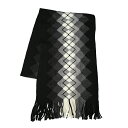 Casa Fontana アクリルマフラー【ブラック・グレー・ホワイト / アーガイル柄】