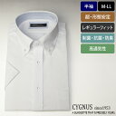 CYGNUSボタンダウン半袖ワイシャツ【ホワイト / ドビーチェック柄】