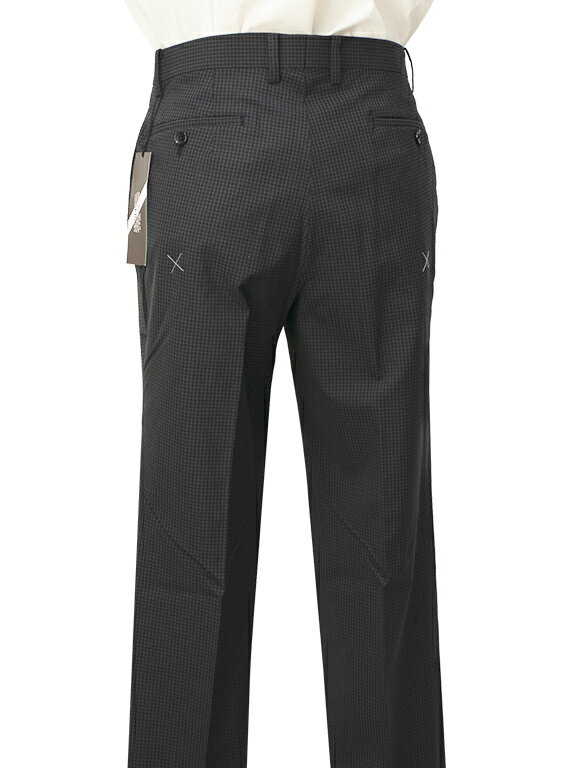 Hai. Vaseron春夏物ノータックパンツ【グレー / ネイビー・チャコールグレー チェック柄】