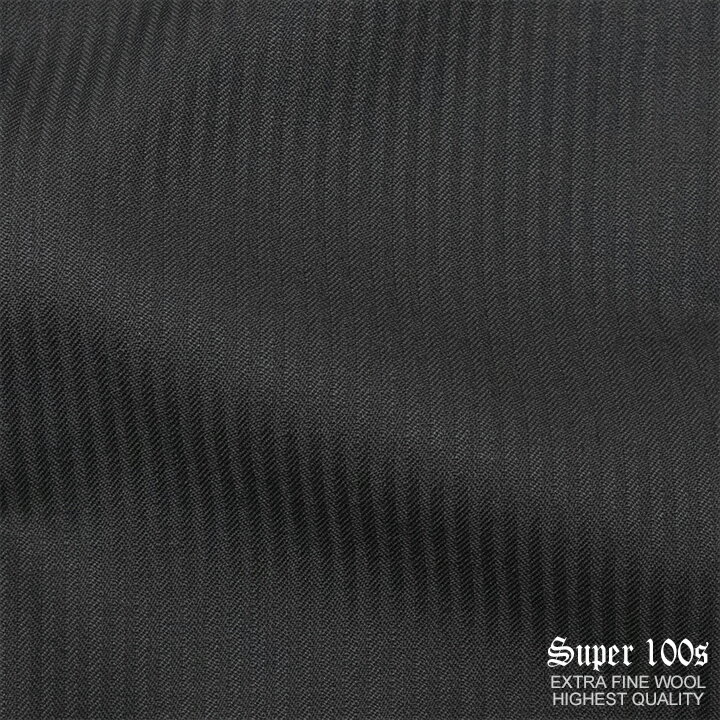スーパー100生地使用Harvest Luxury 春夏物2ボタンスーツ【ブラック / シャドウストライプ柄】