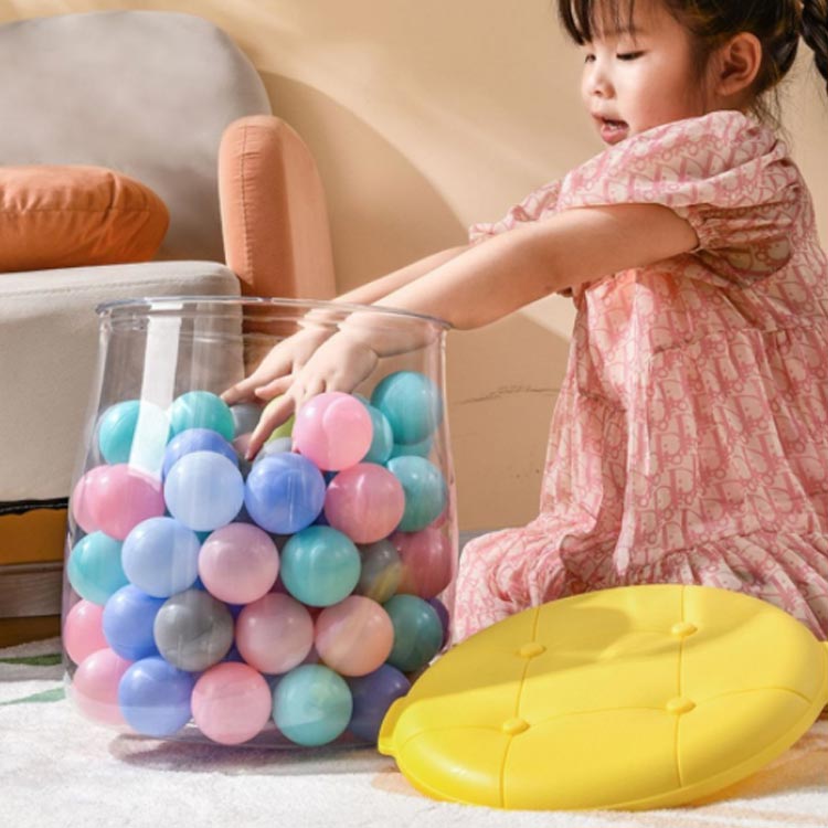 ぬいぐるみ収納ケース 収納スツール スツール 玩具箱 丸型 収納ボックス 収納 PET ぬいぐるみ収納桶 収納ボックス チェア 椅子 イス 丸 タオル ぬいぐるみ おもちゃ 衣類 小物 雑誌 ぬいぐるみ 隠す 見せ収納 防塵 収納 [2]