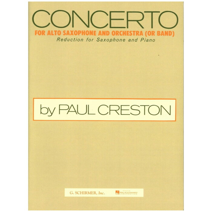 【サックス楽譜】アルト・サクソフォーン協奏曲/Concerto for Alto Saxophone and Orchestra (or Band)