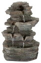   ̃IuWF e[ugbvt@Ee CeA Tabletop Water Fountain with Cascading Rock Waterfall and LED Lights - Tiered Stone Table Fountain By Pure Garden (Office Patio and Home Decor) ysAiz