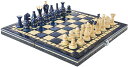 チェスセット Chess and games shop Muba Beautiful Handcrafted Wooden Chess Set with Wooden Board and Handcrafted Chess Pieces - Gift idea Products (12.5'' (32 cm) Blue) 【並行輸入品】