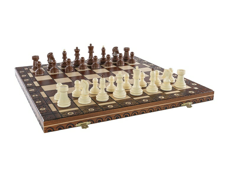 チェスセット Chess and games shop Muba Dubrovnik Zagreb 6EF Handmade Wooden Chess Set 21 Inch Board with Standard Plastic Vintage Dubrovnik Zagreb Chessmen- Storage Box to Store All The Pieces 【並行輸入品】