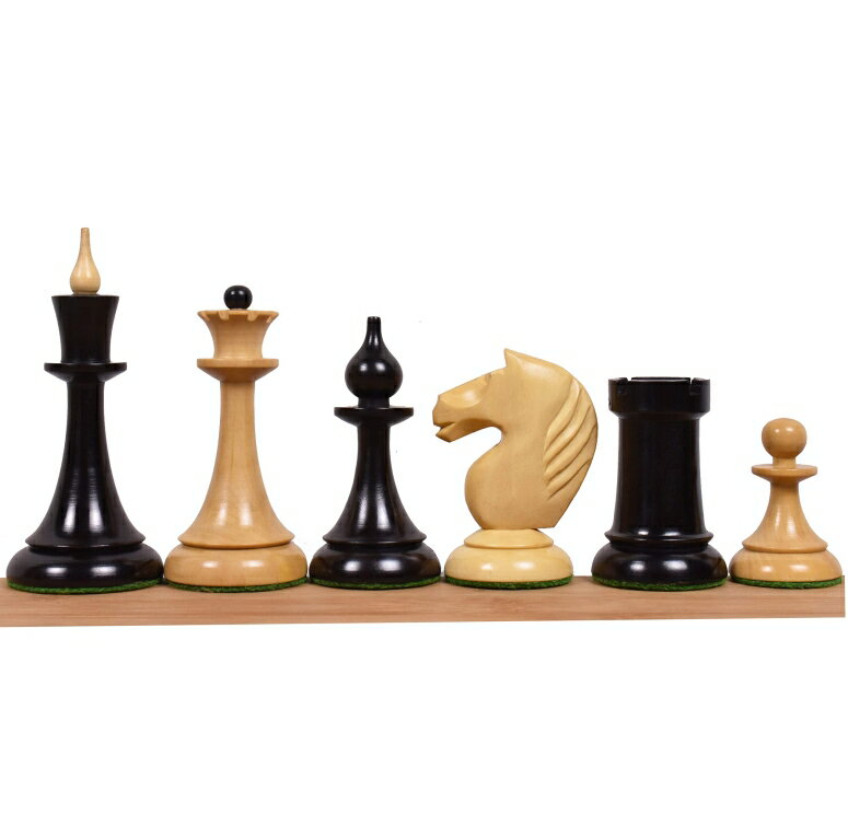 チェスセット Royal Chess Mall 1950s Soviet Latvian Reproduced Chess Pieces Only Chess Set, Ebonized Boxwood Wooden Chess Set, 4-in King, Double Weighted Chess Pieces (2.5 lbs) 【並行輸入品】