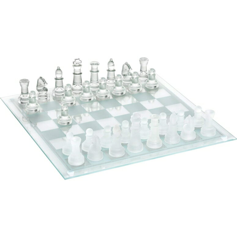 チェスセット 14 Inche Glass Chess Set Glass Board with Frosted and Clear Pieces Felted Bottom for Adult and T…