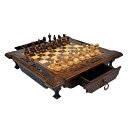 チェスセット Gorgeous Handmade Wooden Chess Set 19.3 inch. Large High Detail Unique Walnut Board Game Amazing Gift 【並行輸入品】