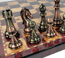 ※重さ:　約3.6 kg ※パッケージサイズ:　約46 x 46 x 13 cm ※輸入品です。 ※説明は英語表記になります。 ※海外からの配送の為、納期に遅延が発生する場合がございます。 ※Large 4 3/8 inch King Copper & Gold Finish Staunton Chess Set 18 inch Cherry Color Board