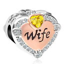 `[ uXbg oOp CharmSStory `[YXg[[ CharmSStory Rose Gold Wife Heart Love Charms Beads for Bracelets & Necklaces / November ysAiz