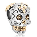 `[ uXbg oOp CharmSStory `[YXg[[ CharmSStory Skull Cross Silver Plated Dia De Los Muertos Charm Beads for Bracelets ysAiz