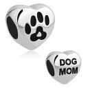 `[ uXbg oOp LovelyJewelry u[WG[ LovelyJewelry Stainless steel Dog Mom Charm Pet Paw Print Beads For Bracelet ysAiz