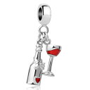 チャーム ブレスレット バングル用 ShinyJewelry シャイニージュエリー ShinyJewelry Wine Glass Bottle Charm Bead for Bracelet / Bottle 【並行輸入品】