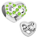 `[ uXbg oOp ShinyJewelry VCj[WG[ ShinyJewelry Infinity Heart Love Birthday Charms Beads for Charms Bracelets / August ysAiz