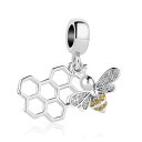 チャーム ブレスレット バングル用 ShinyJewelry シャイニージュエリー ShinyJewelry Honeybee Honeycomb Lucky Animal Charm Dangle Bead for Bracelet 【並行輸入品】