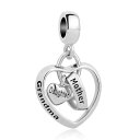 `[ uXbg oOp ShinyJewelry VCj[WG[ ShinyJewelry Mother Daughter Grandma Dangle Heart Charm Bead for Bracelets ysAiz