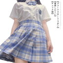 スカート スクールスカート プリーツスカート リボン 2点セット セーラー服 学生服 jk 制服 JK制服 チェック柄 チェック プリーツスカート スクール制服 学生制服 コスプレ コスチューム Aライン 可愛い