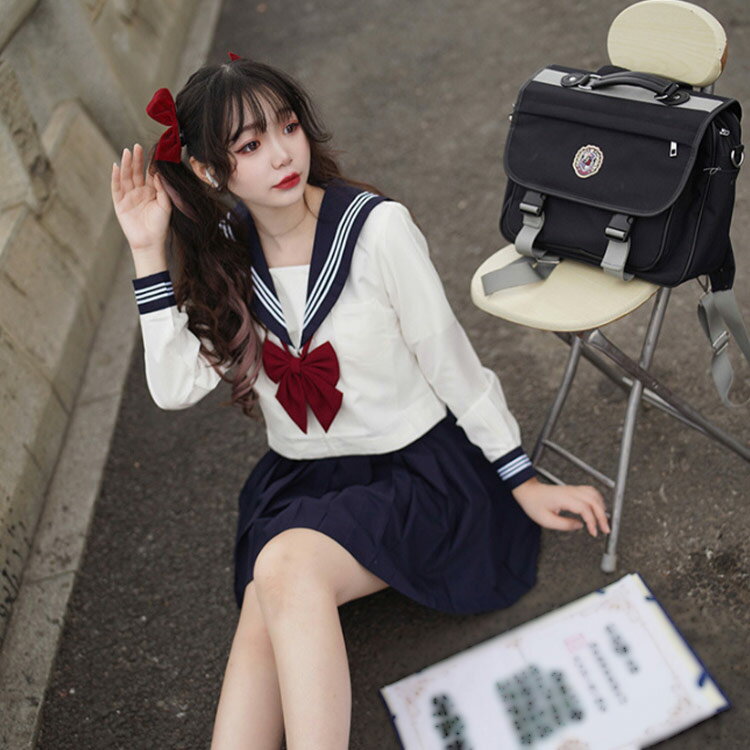 セーラー服 レディース セーラー 制服 半袖 長袖 プリーツスカート 3点セット トップス スカート リボン 衣装 仮装 制服 学生服 JK制服 コスチューム コスプレ 学園祭 文化祭 歓送迎会 二次会 宴会 学院風