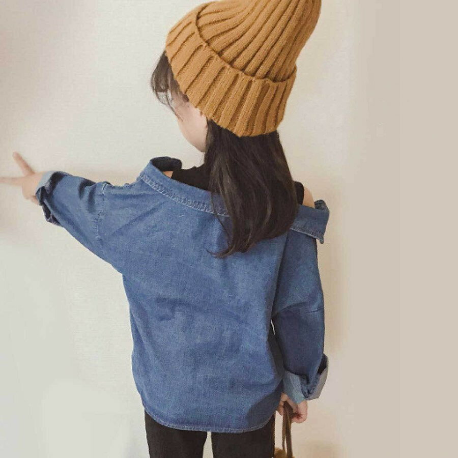 肩だし 小学生 重ね着風 オフショルダー 小学生 子供服 長袖 KG545 冬 韓国服 プルオーバー 秋 シャツ