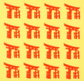 鳥居（1)【和風（お正月・成人式）ネイルシール】（赤）/1シート16枚入