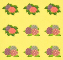 あじさい・紫陽花（1）【和風（お正月・成人式）ネイルシール】/1シート9枚入（ネイル　シール　ネイルシール　ハンドメイド　ネイルアート　アート　アートシール　ネイルパーツ　パーツ　素材　材料　サロン　ネイルサロン　卸　卸売り　押し花　和　セルフ）