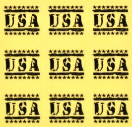 USA【スタンプ ネイルシール】（ブラック）/1シート9枚入