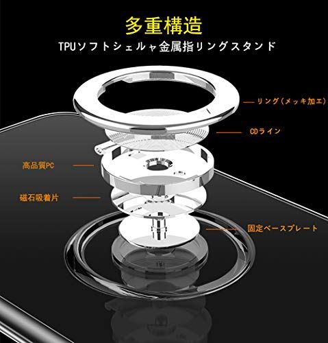 AQUOS sense2 ケース/Android One S5 ケース [ SH-M08 / SH-01L / SHV43 ] 対応 TPU リング クリア 透明 耐衝撃 シリコン 薄型 軽量 傷防止 一体型 カバー