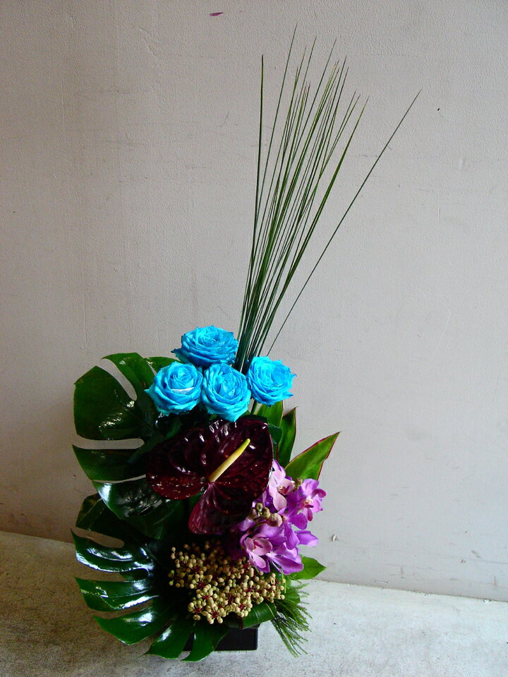 青バラバラ青水色アンスリュームバー...