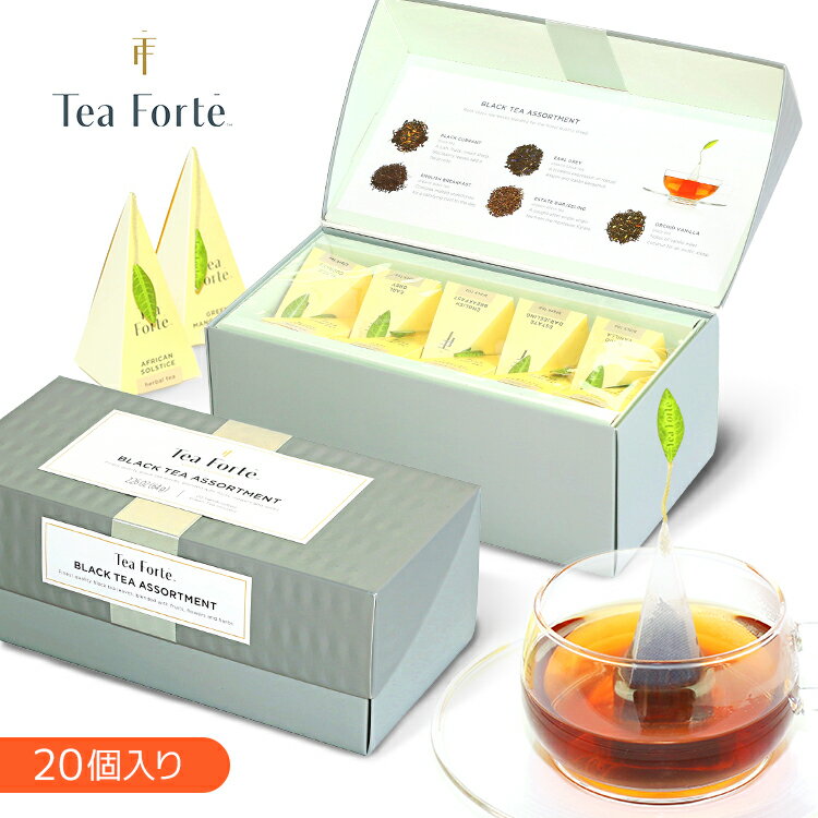 ティーフォルテ 紅茶 ティーフォルテ TEA FORTE ブラックティー ダブル 20個入り 紅茶 ギフト ティーバッグ ボックス オーガニック ハーブティー フレーバーティー 詰め合わせ おしゃれ 人気 かわいい おうち時間 おうちカフェ 誕生日 内祝い 母の日 プレゼント お返し