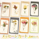 【P5倍!!】最短当日出荷◆メッセージ カード ドライフラワー 花 8種セット 封筒付/型抜き シルエット 影絵 カラフル シック おしゃれ Best Wish...