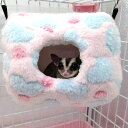 【P5倍&2点以上350円OFF!!】最短当日出荷◆ゴールデン ハムスター キンクマ リス モモンガ 鳥 インコ 小動物 ハウス ハート ピンク 丸太 つり下げ 2Way ベッド 家 ペット ベッド | ふわふわ もこもこ 冬 暖かい