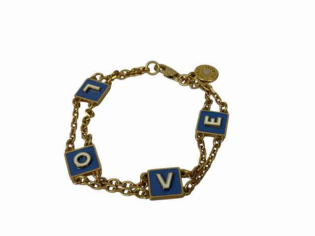Pink - TORY BURCH / トリーバーチ ブレスレット LOVE ブルー/ゴールドカラー【中古】