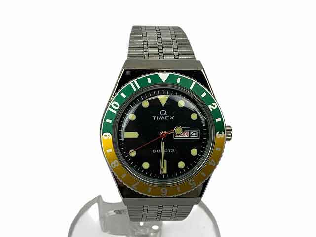TIMEX / タイメックス Q Timex TW2U61000 クォーツ メタルベルト 腕時計 メンズ 文字盤ブラック【中古】