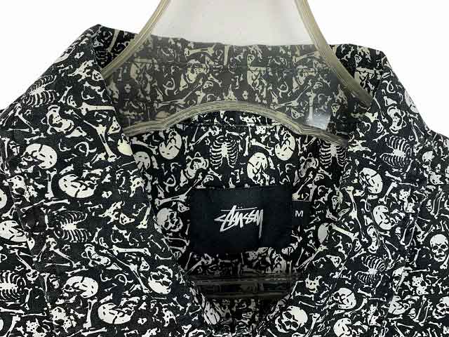 STUSSY / ステューシー 長袖シャツ スカル総柄 メンズ サイズ : M ブラック【中古】