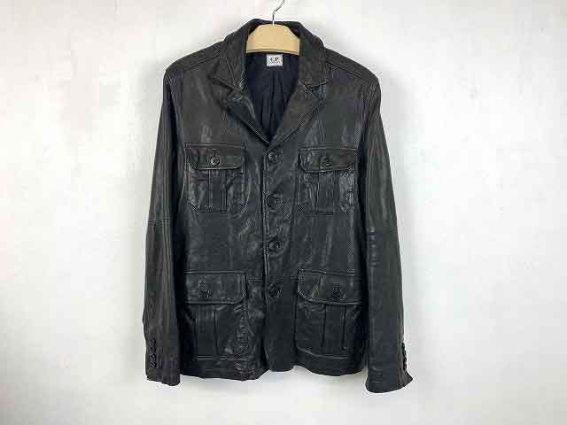 C.P. Company / シーピーカンパニー LEATHER TAILORED JACKET レザージャケット メンズ サイズ : 48 アウター ブラック【中古】