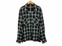 HideandSeek/ハイドアンドシーク Ombre Cheek Shirt オンブレチェックシャツ 日本製 メンズ サイズ : XL ブラック/ホワイト【中古】